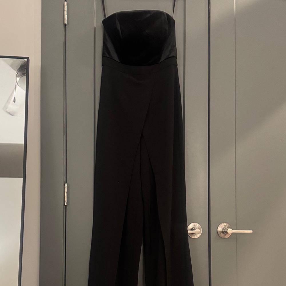 White House Black Market Black Strapless Jumpsuit